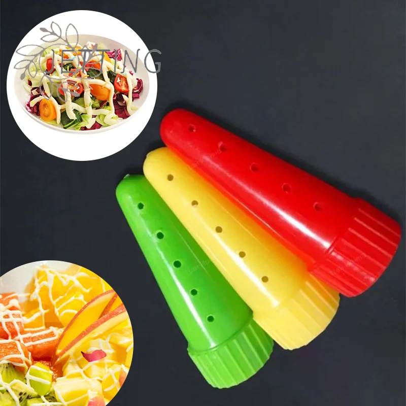 

Hot 3 Pcs/Set Ketchup Squeeze Bottle Plastic Syrup Dispenser Great For Ketchup, Salad, BBQ Sauce