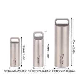 1pcs Titanium Waterproof Pill Storage Box Case Holder Metal Capsule Container Bottle Travel Pocket Boxes S M L Ta6170