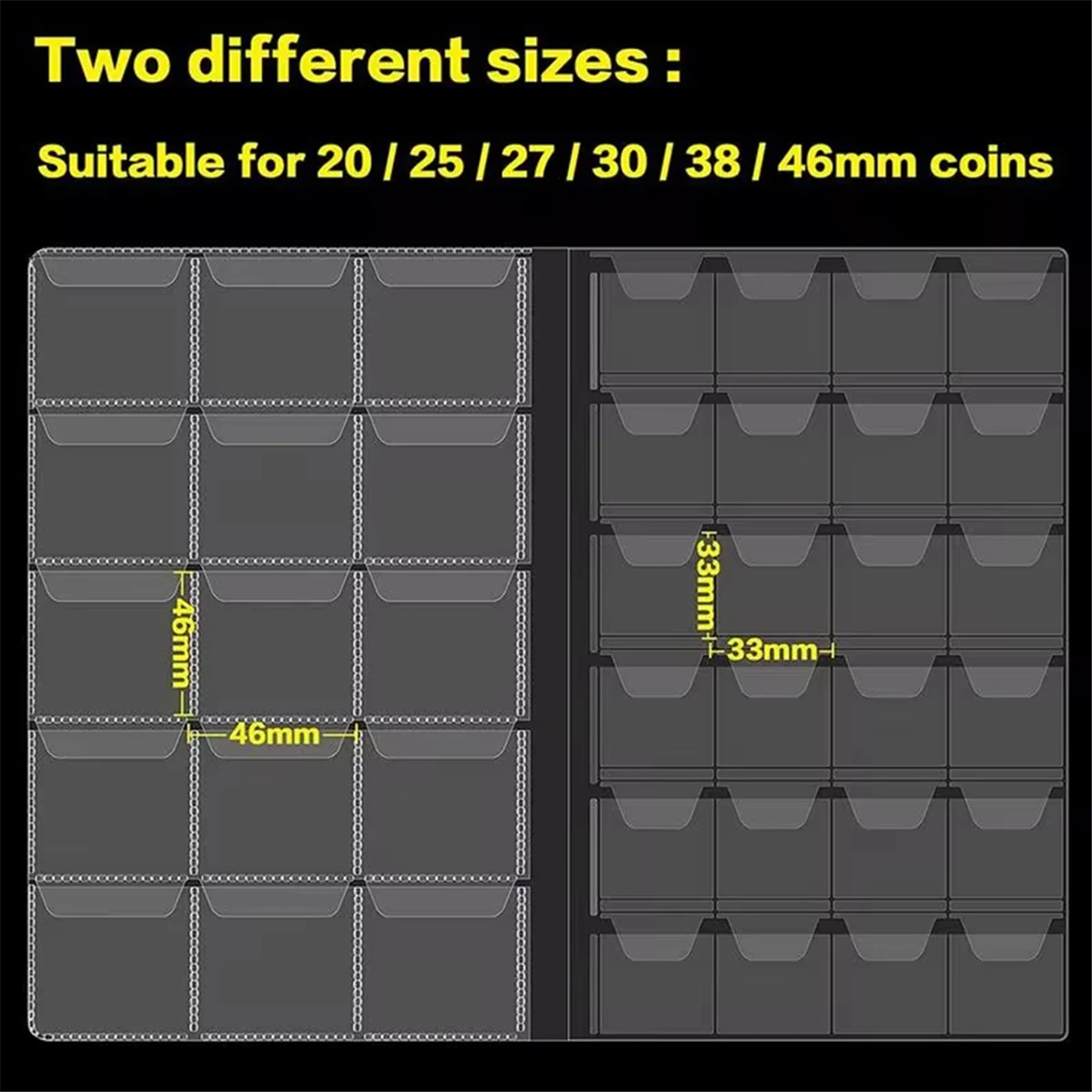 Y06A 300 Pockets Coin Collection Book Coin Collection Holder Album Commemorative Coin Organizer Storage for Badges