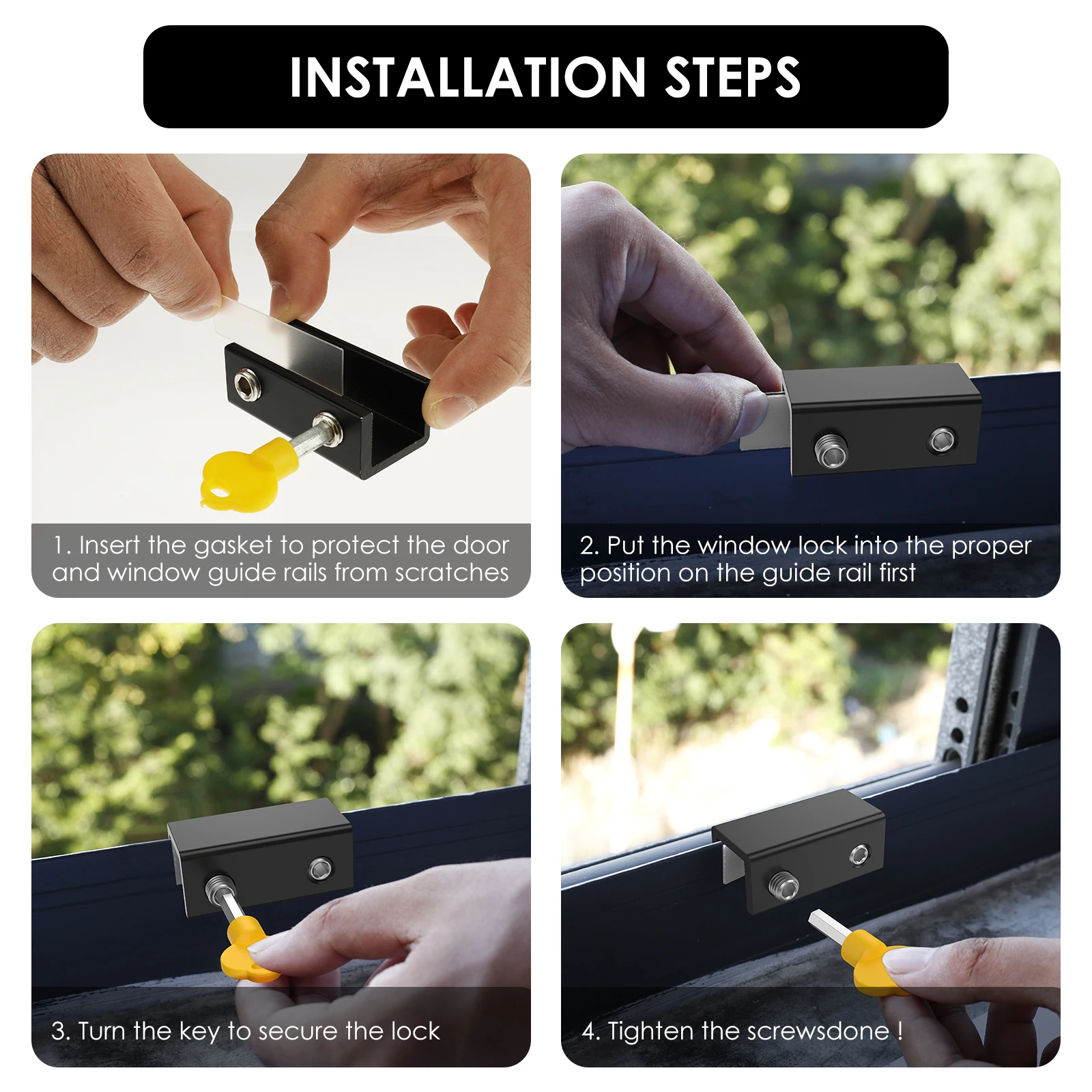 Picture 5: Sliding Window Locks Window Security Bars with Key Adjustable Window Locks For Up and Down Windows and Horizontal Windows