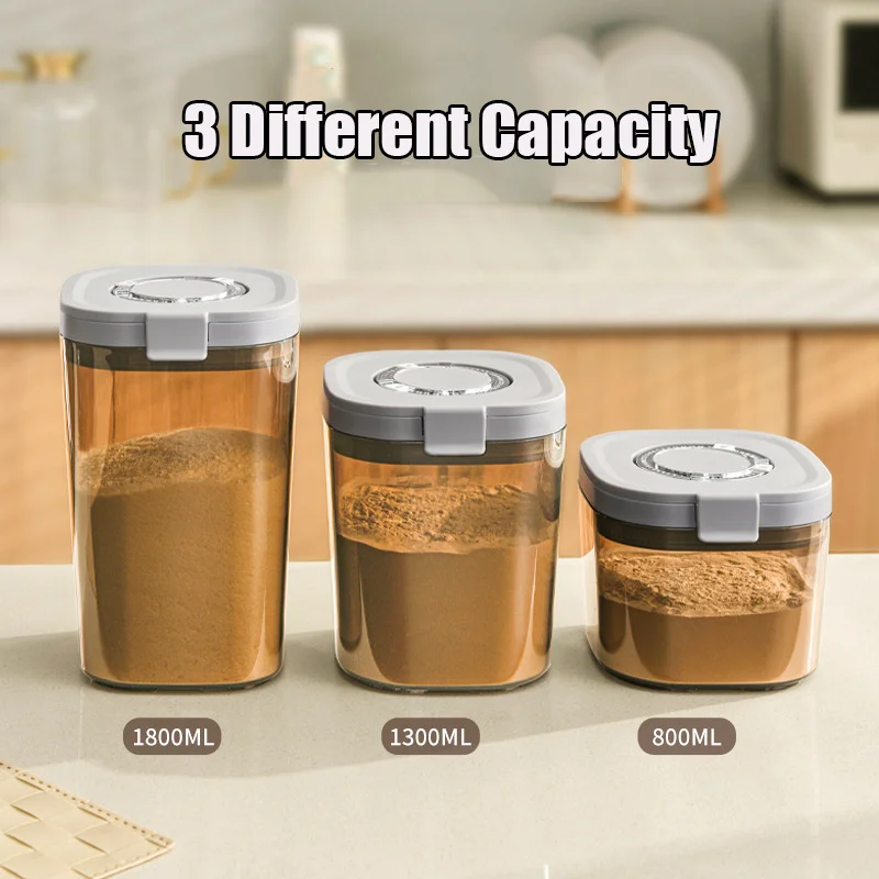 Moisture-proof Baby Food Storage Box With Scoop 800/1300/1800ml Milk Powder Dispenser Container For Travel Outdoor Activities