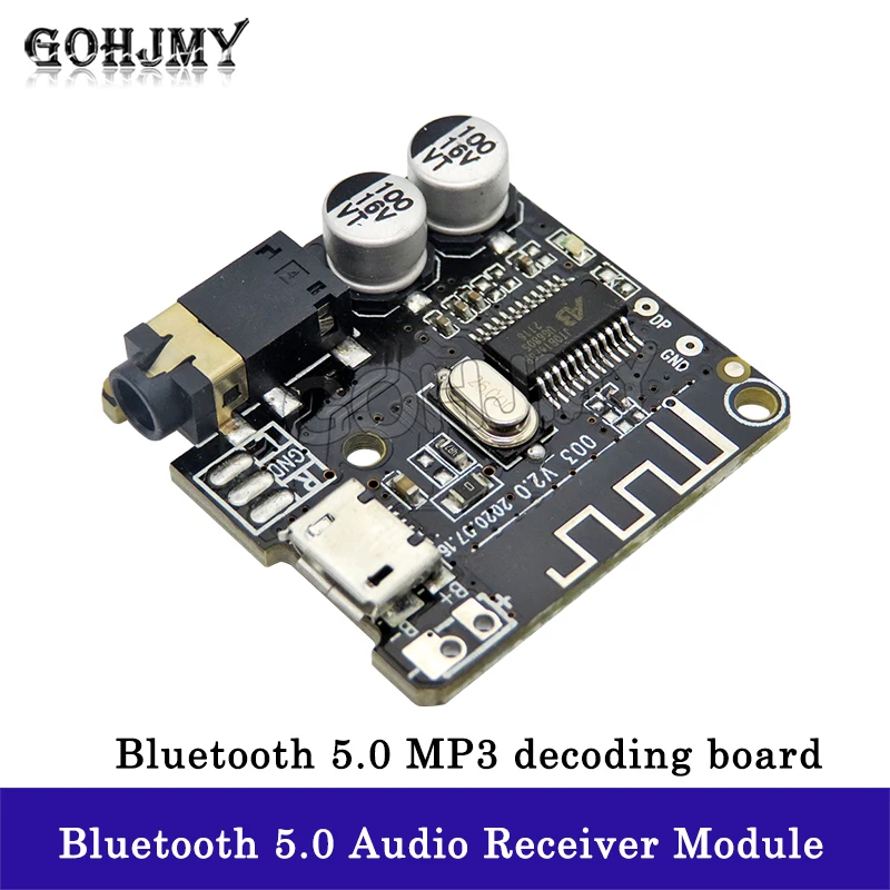 VHM-314 Bluetooth 5.0 Audio Receiver Module MP3 Lossless Decoder Board 3.7-5V Wireless Stereo Music Decoding Amplifier GOHJMY