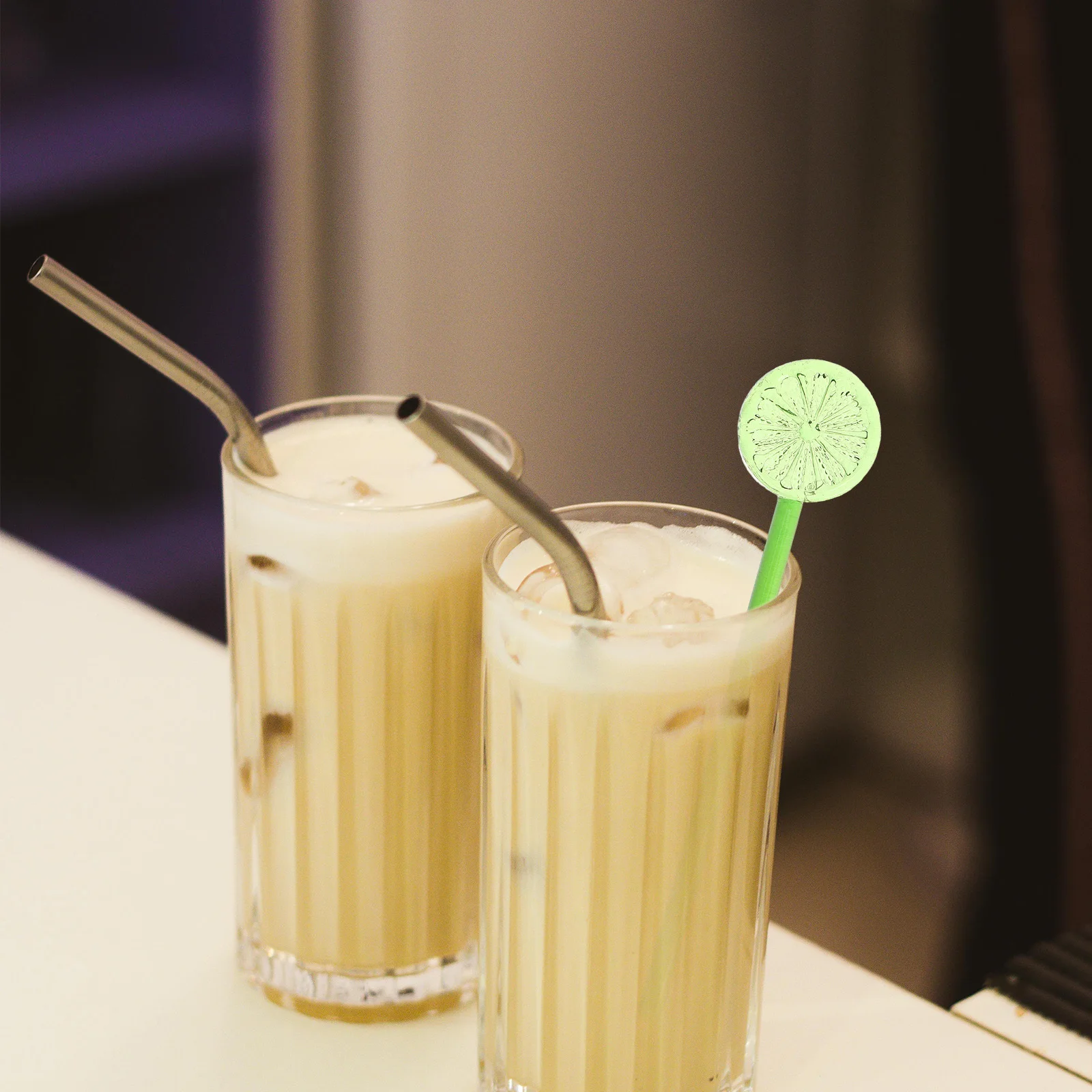 

2 шт., прозрачные стеклянные мешалки для лимона, многоразовые миксеры для напитков для домашнего бара, кафе, праздничных случаев, стеклянные палочки для перемешивания