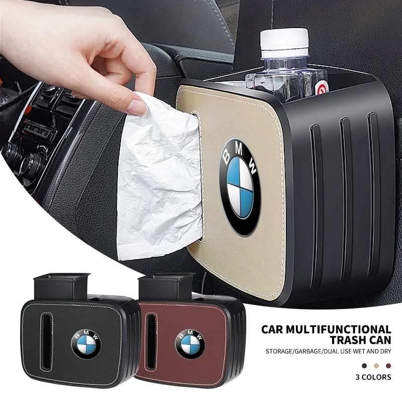 Car Seat Back Trash Bin Storage Box Drink Holder Organizer For BMW 4 Series F32 F36 M4 420d 420i 425d 430i 435i 2013-2024 Tuning