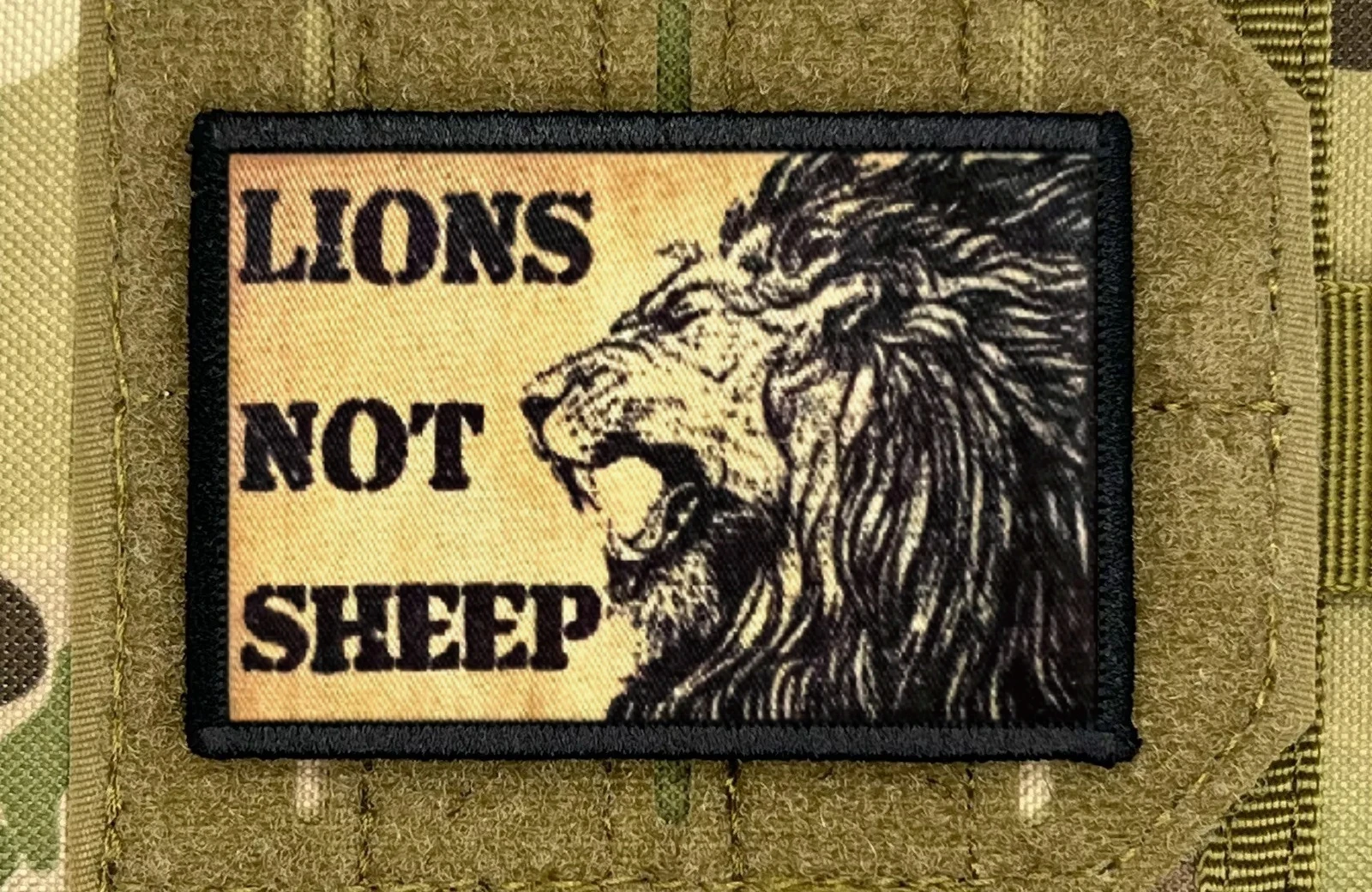 Lions Not Sheep Morale Morale Badge Patch Tactical Armband zaino militare Hook and Loop Patch adesivo stampato