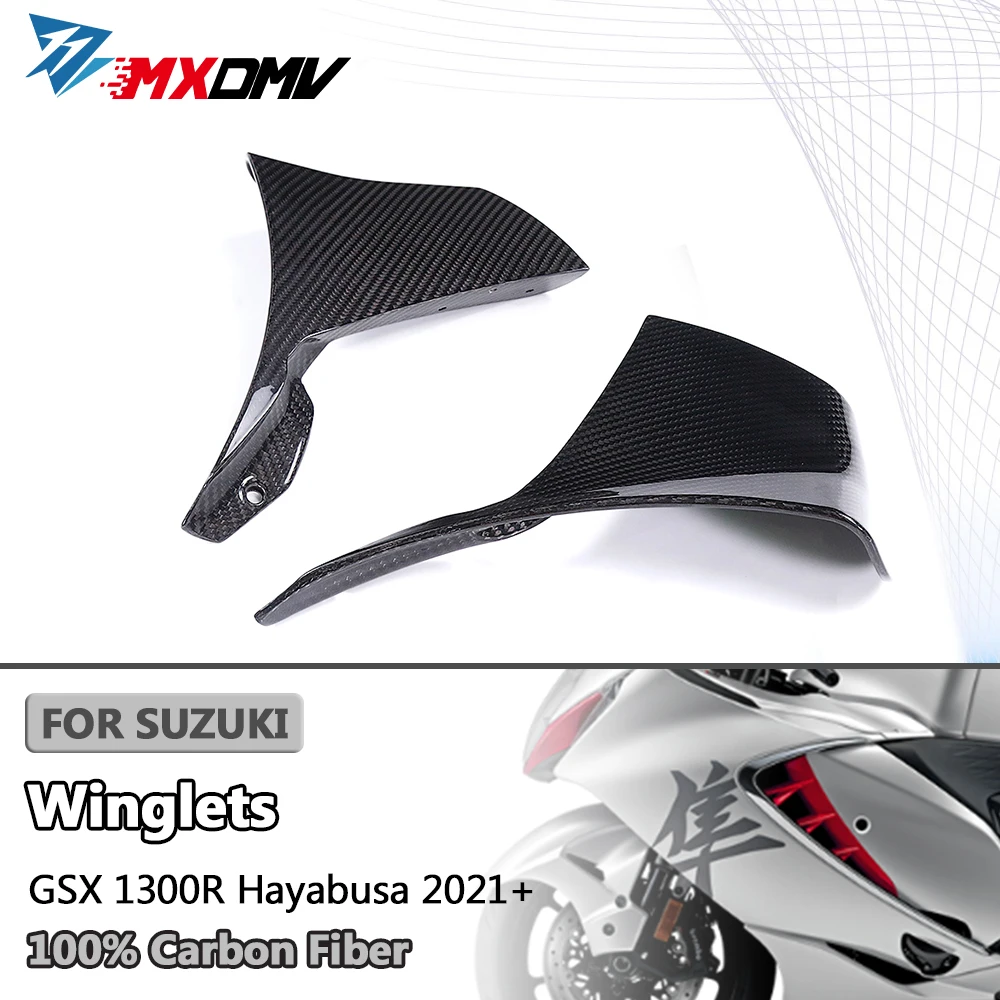 

For Suzuki Hayabusa GSX1300R GSX-1300R 2021 - 2024 2025 100% 3K Full Real Carbon Fiber Winglets Fairings Motorcycle Accessories