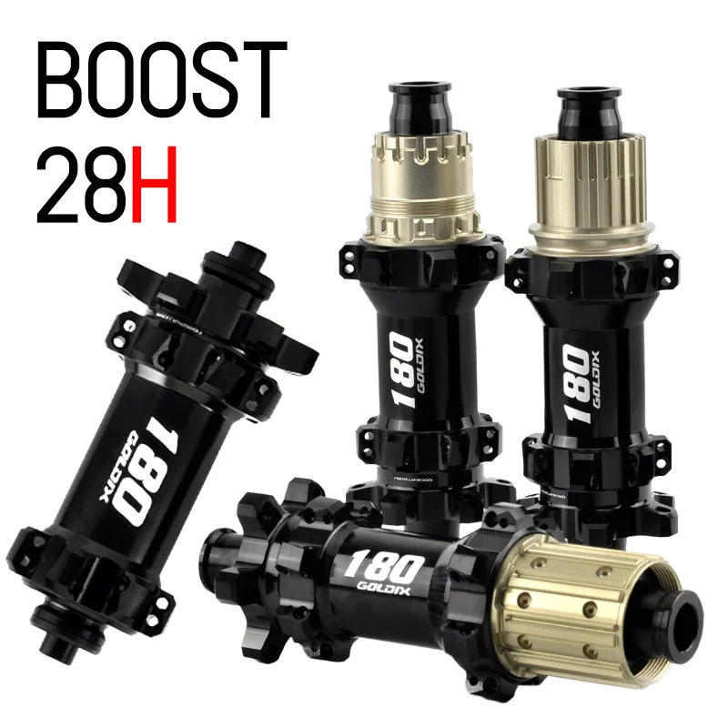 

Goldix M180 Straight Pull Front Hub 28h Mtb 6 Bolt 52t Ratchet Boost Rear Hub 28 Holes 12s 12v 12 Speed Thru Axle Mountain Bike