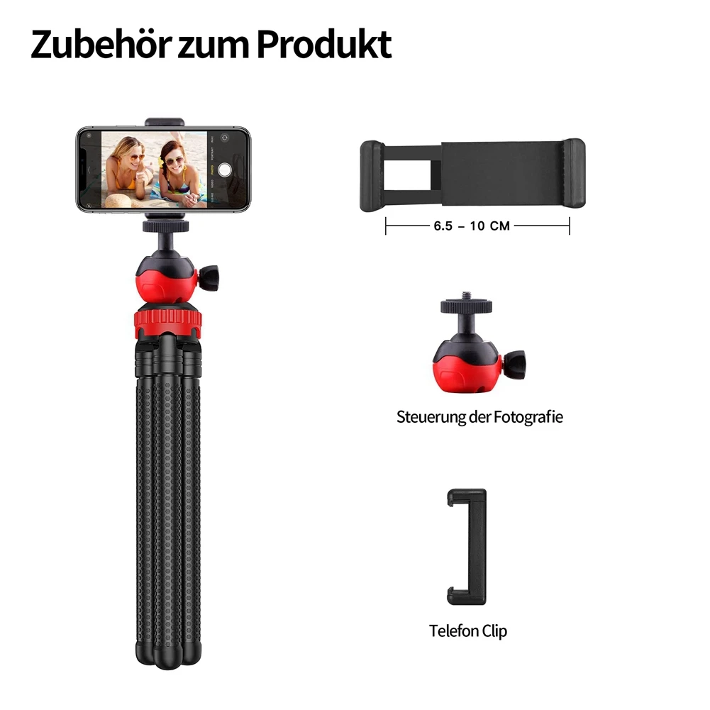 Camera 3In1 Mobile Phone Tripod,Flexible Lightweight Octopus Style Tripod Stand with Remote,for