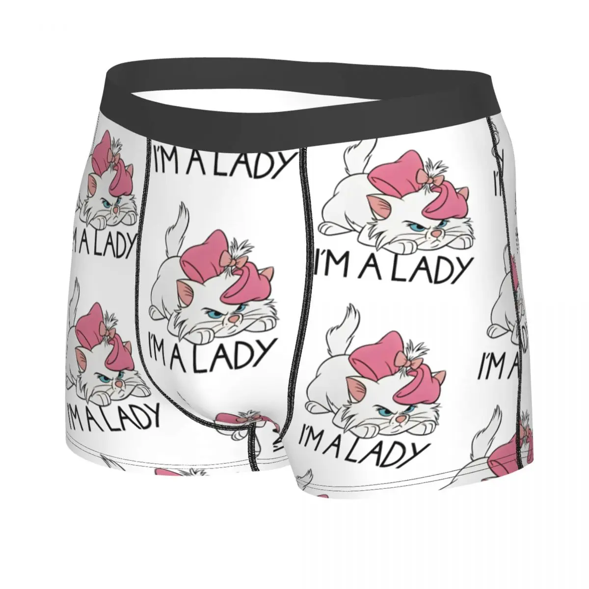 Men I'm A Lady Marie Aristocats Cute Cats Boxer Shorts Panties Breathable Underwear Male Humor Long Underpants