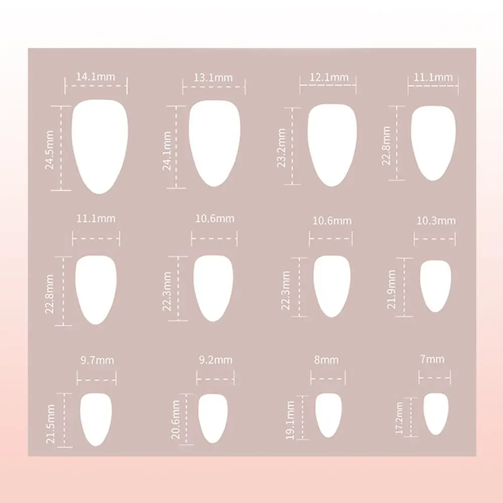 Manicure Long Almond False Nails French Aurora Press on Nails Flowers Detachable Nail Tips DIY