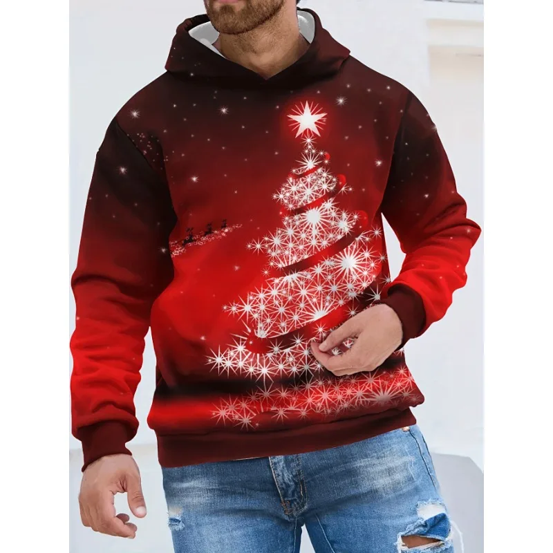 

Men's & Women's Unisex 3D Digital Print Hoodie Christmas Themed Casual Round Neck Pullover with Pockets Polyester Streetwear