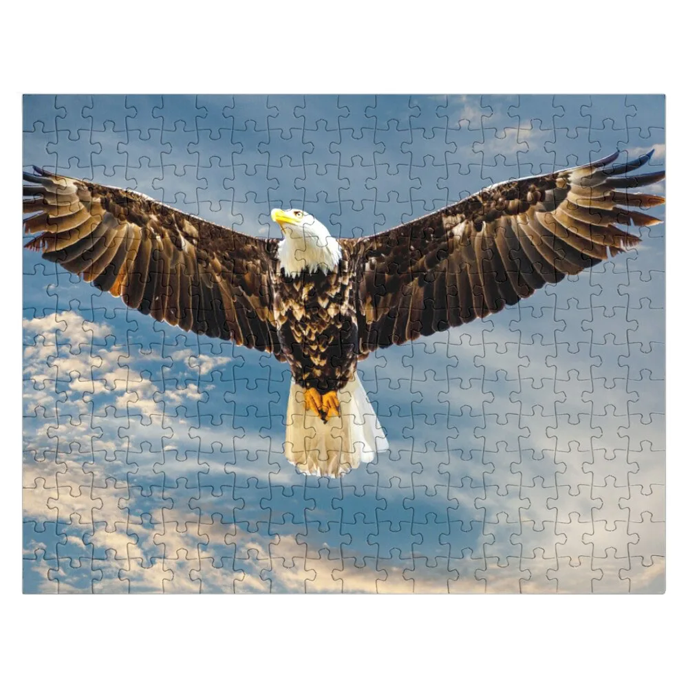 Stijgende Bald Eagle Puzzel Houten Dier Puzzel Custom Geschenken Aangepaste Foto Naam Puzzel Houten Speelgoed