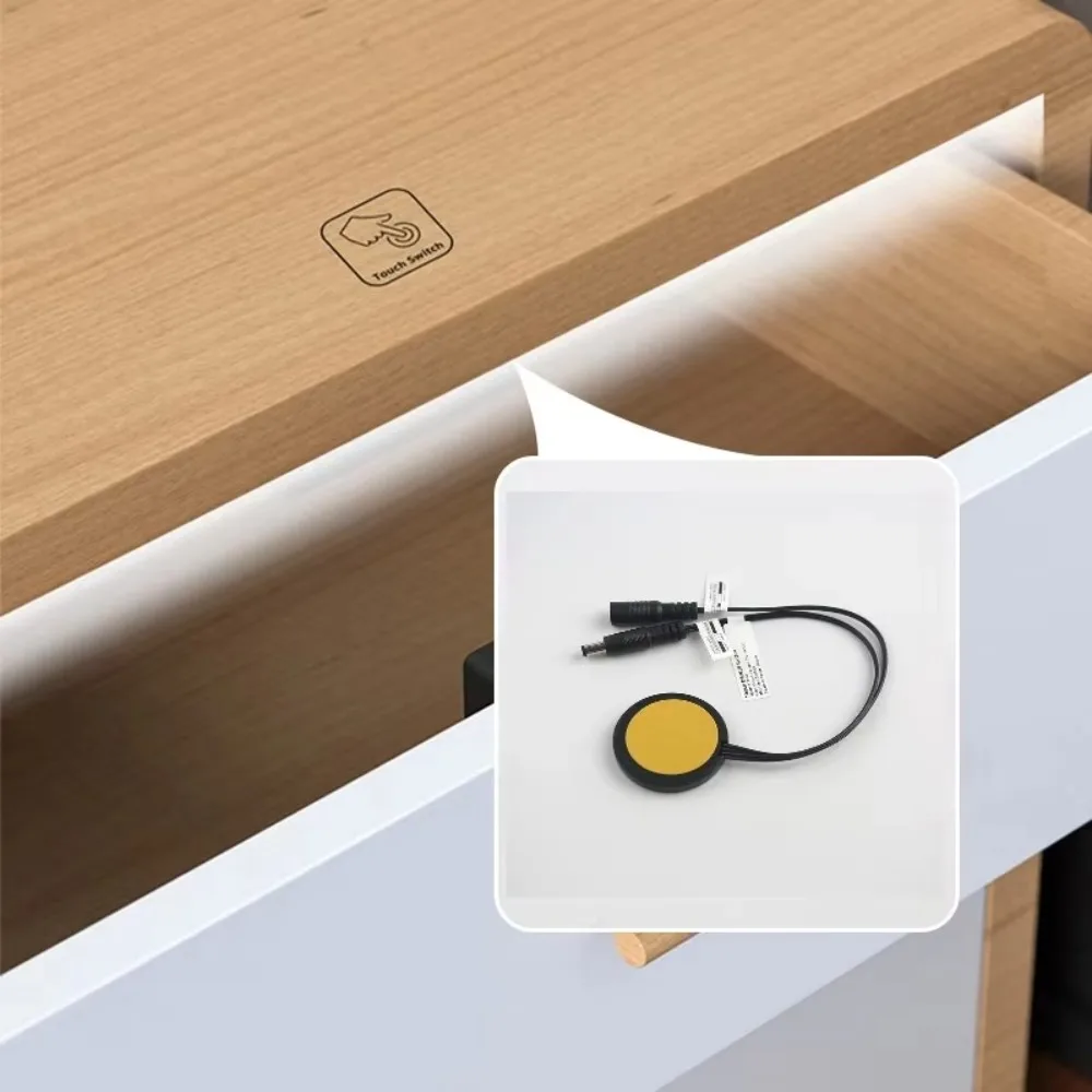 Practical DC12V 24V Smart Sensor 5A 60W Penetrable Touch Switch Wood Board LED Light Switch for Cabinet LED Light