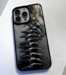Cthulhu Black style 3D Fishbone Phone Case protection for iPhone 17 16 15 14 13 12 11 Pro Max XR XS 17 Air X Soft Coque