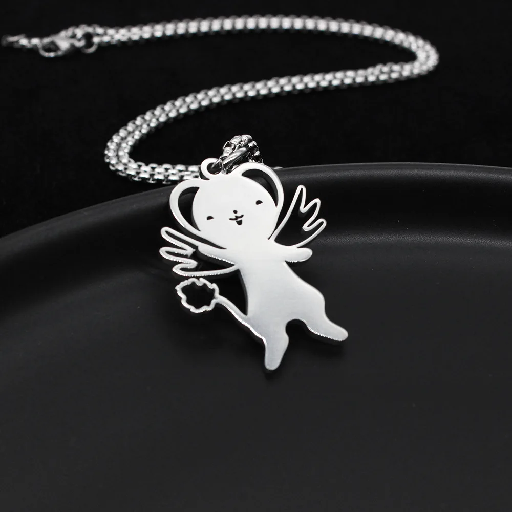 Japan Anime Card Captor Necklace CERBERUS Pendant Stainless Steel Necklaces For Women Cute Fashion Couples Party Jewelry Gift