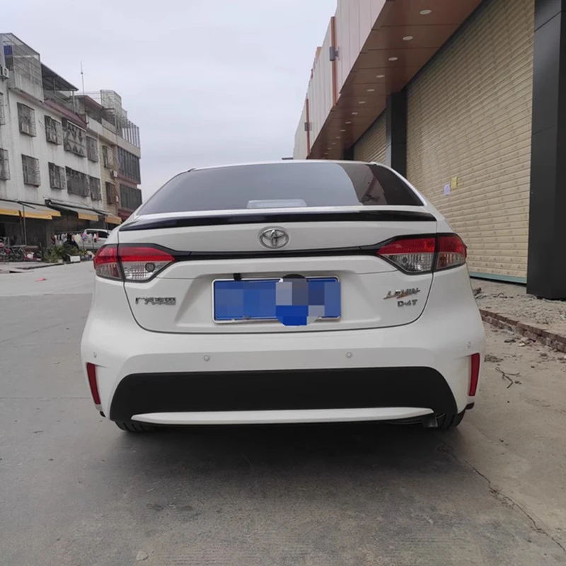 A Style For Toyota Corolla Spoiler 2019 - 2023 ABS Material Carbon Fiber Look Car Rear Trunk Wing Accessories Body Kit