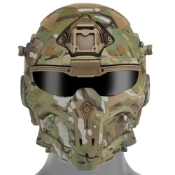 W-Ronin Assault Helmet Protective Mask Integrated Modular Tactical  Helmet Built-in Headset Anti-fog Fan Airsoft Hunting Gear