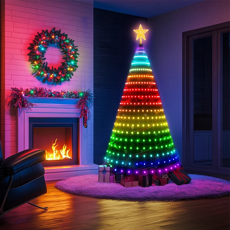 7FT/6FT RGB Smart Christmas Lights New Year's Decor 280LED String Lights Holiday Christmas Ambient Lighting Halloween Decoration