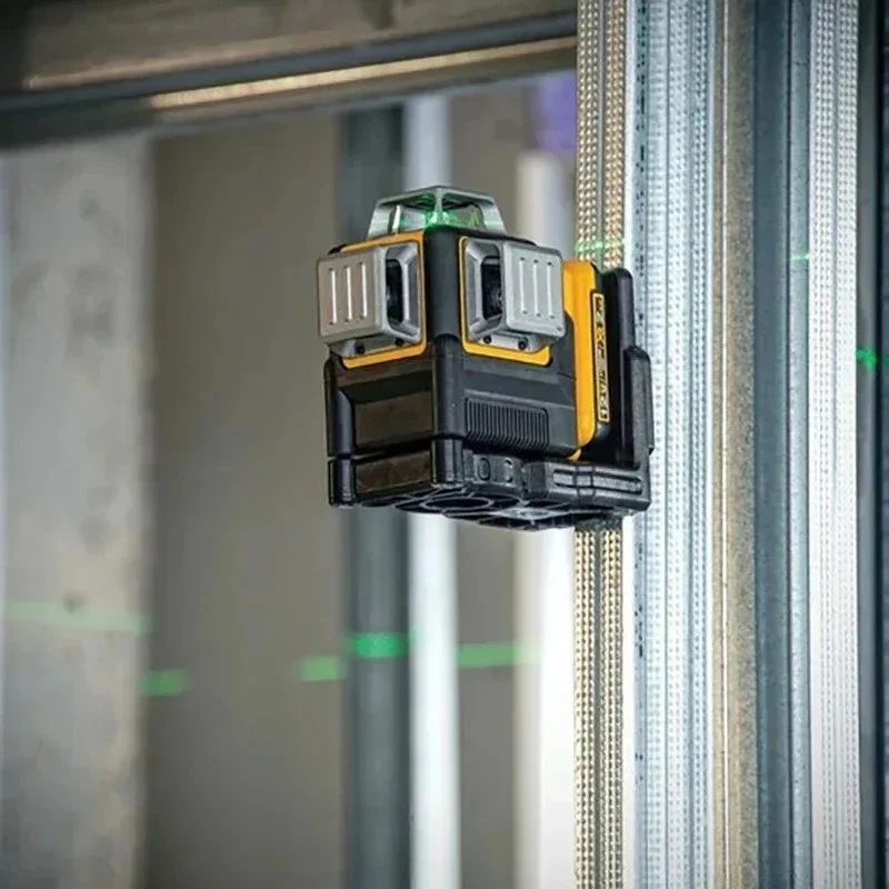 DEWALT DW089LG 3-Sided 360 درجة مستوى الليزر العمودي 12 خط الضوء الأخضر مقياس المستوى الأفقي لبطارية ليثيوم 12 فولت