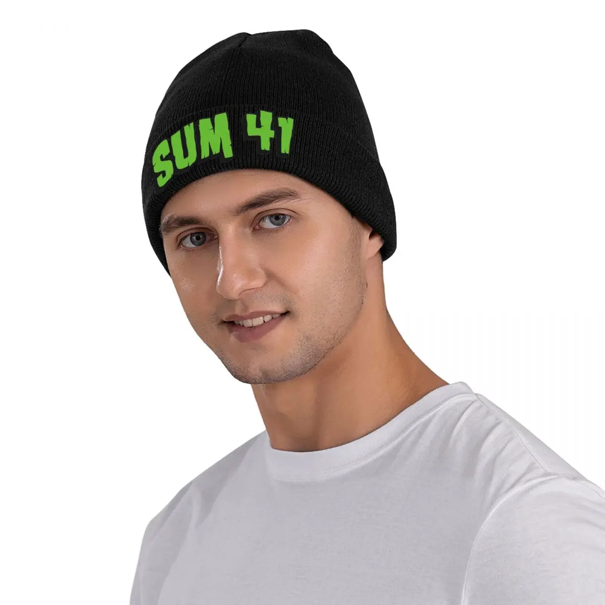 Sum 41 Band Motorhaube Hüte SUM 41 Punk Beanie Hüte Benutzerdefinierte Skullies Beanies Herbst Winter Vintage Weiblich Männlich Kpop Elastische Kappe