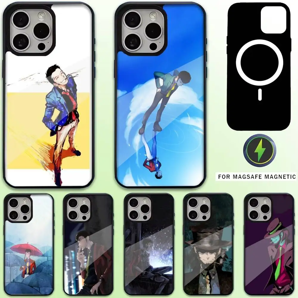 

L-Lupin Anime T-Third Phone Case For iPhone17,16,15,14,13,12,11 Plus,Pro Max Magnetic For Magsafe Wireless Charging