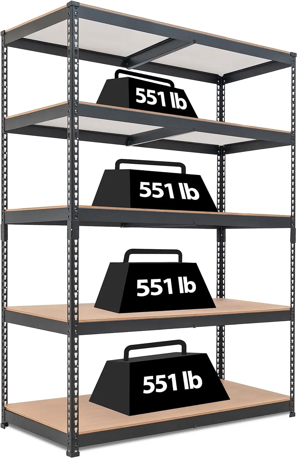 

5 Tier Laminated Heavy Duty Garage Storage Adjustable Wide Size Metal Shelving Unit Utility Rack Shelves Organization