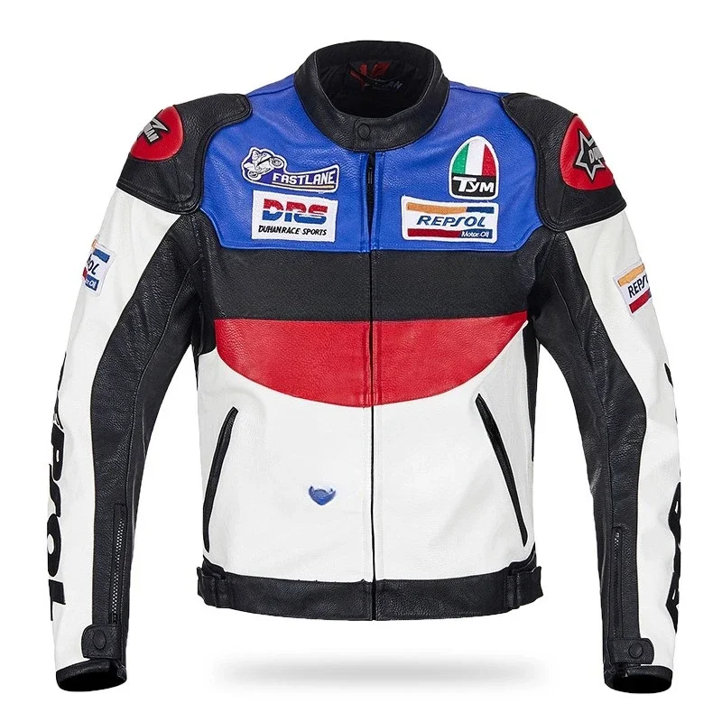 Racing Suit Universal Motorcycle Rider Autumn and Winter Cycling Suit PU Locomotive Leather Jacket Men