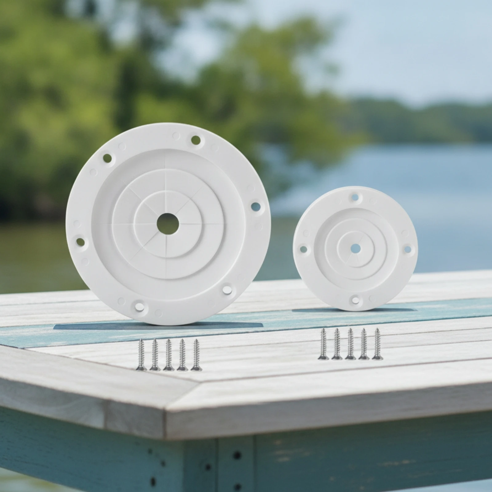 2 Pieces Fishing Rod Grommet Collar Simple Installation Fishing Rod Grommet with Screws Cable Pass-Through Cover Organizing