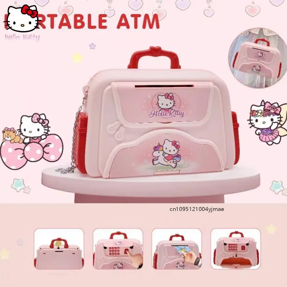 

Kawaii Sanrio Atm Bank Deposit Safe Box Hello Kitty Electronic Piggy Bank Atm Password Money Box Portable Cash Coins Saving Box