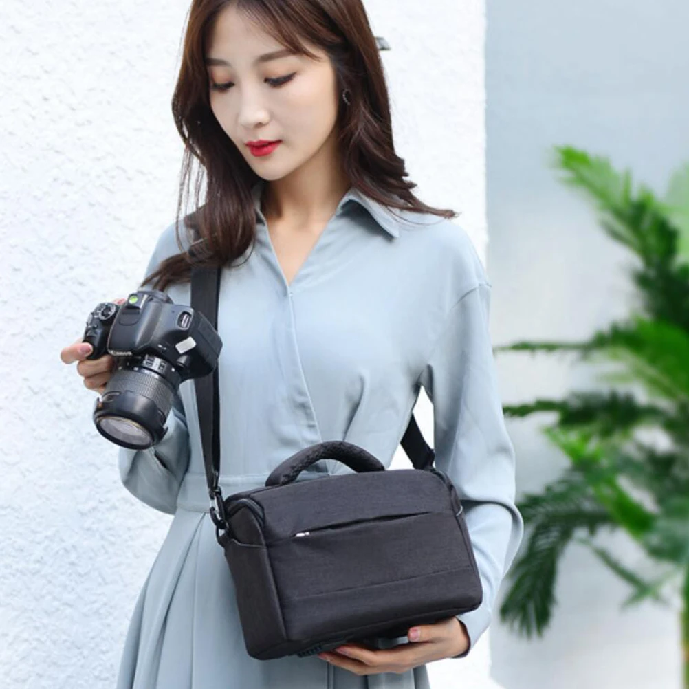 

Stylish Durable Camera Bag Large Capacity Nylon Storage Pouch Travel Shoulder Bag Adjustable Straps Cross Body Wear Comfortable