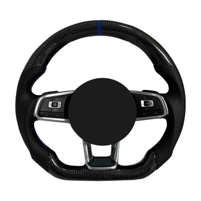 

Высококачественный карбон из гладкой кожи для Volkswagen R-line Passat Golf Jetta Tiguan Polo Bora Arteon 2010-2025, автомобильный руль