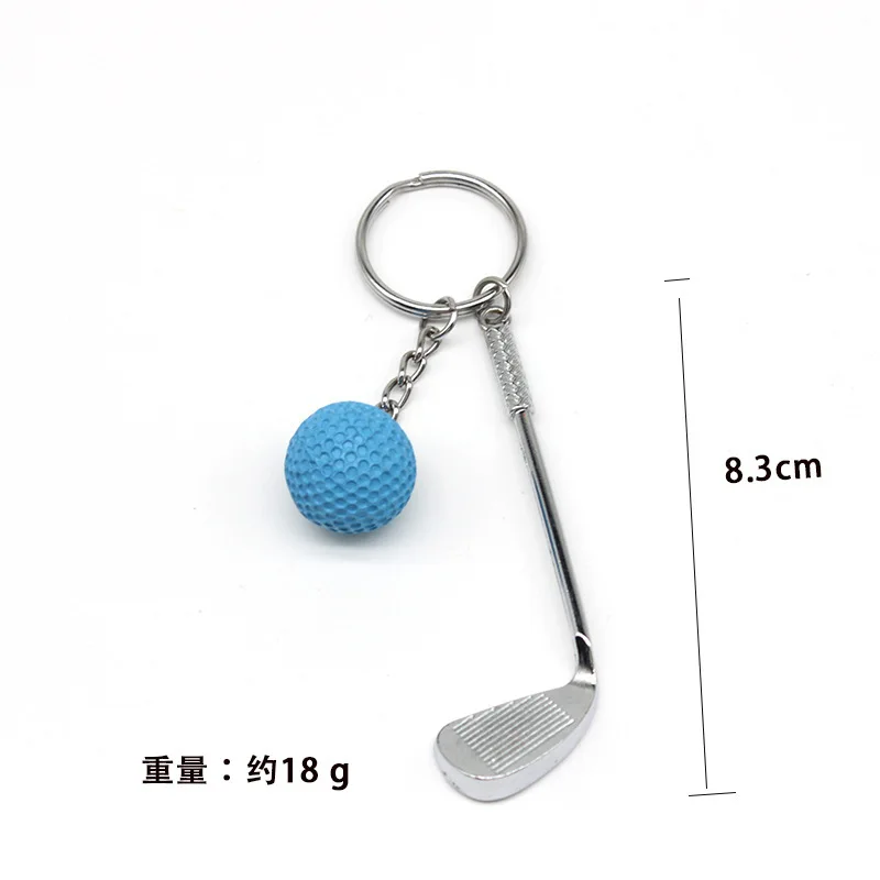 LLavero de Metal con colgante de bola de raqueta de Golf, minillavero creativo de tenis, regalo de palos deportivos, 10 piezas