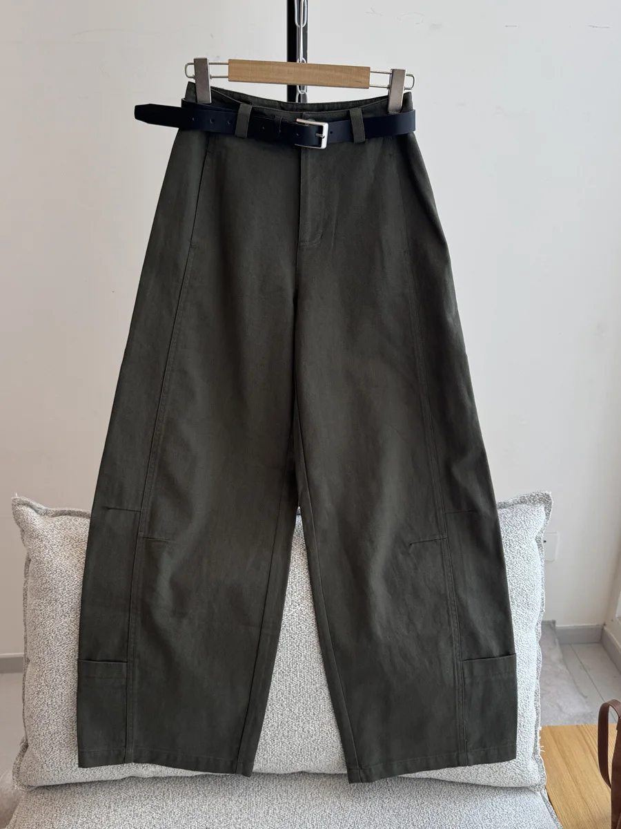 

Брюки прямого кроя с высокой талией больших размеров, широкие, повседневные, свободные, осенне-зимние, женские, модные, утягивающие, с эффектом похудения