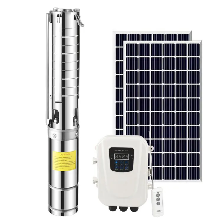 

Hot Sales 2.5inch 1600W Stainless Steel Water Submersible Deep Well Pump Solar Irrigation System for Fountains Fourtain Pump