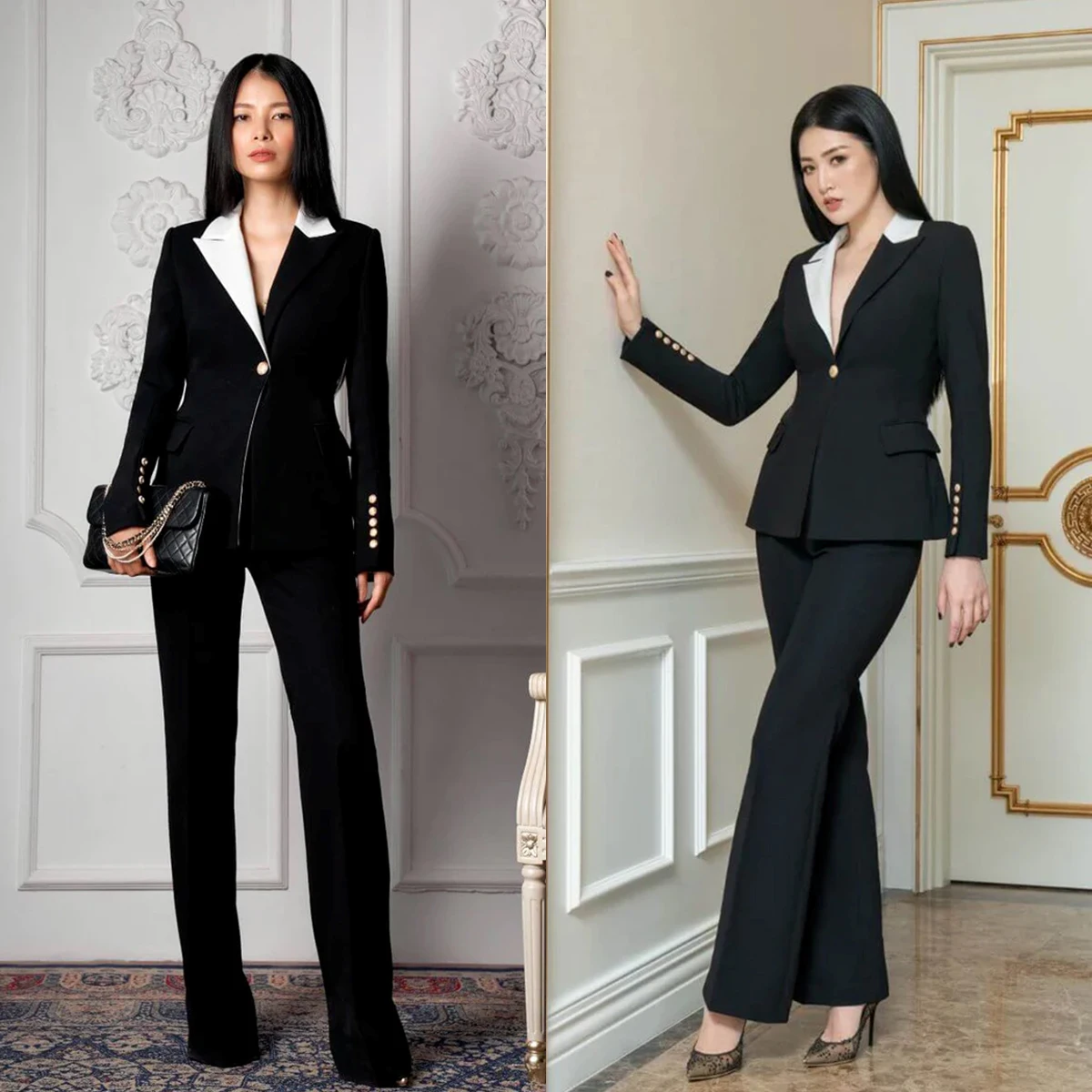 

Cool Slim Women Pants Suits Mother Of The Bride Blazer Sets Custom Made For Lady Party Prom Wear 2 Pieces