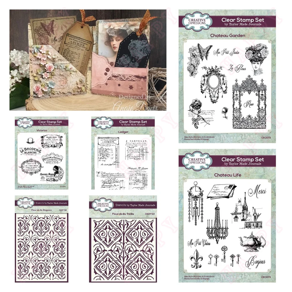 MeaGarden-Ensemble de timbres en métal, matrices de découpe, bricolage, galets, scrapbooking, cartes en papier, album fait main, art déco victorien, nouveau, 2024