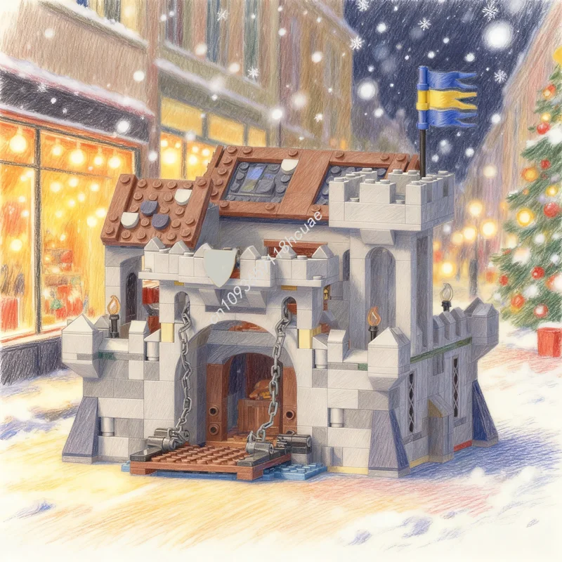 

705pcs MOC Castle Tribute Model Building Blocks Construction Assemble Toys DIY Christmas Gift Creative Brick Idea Education
