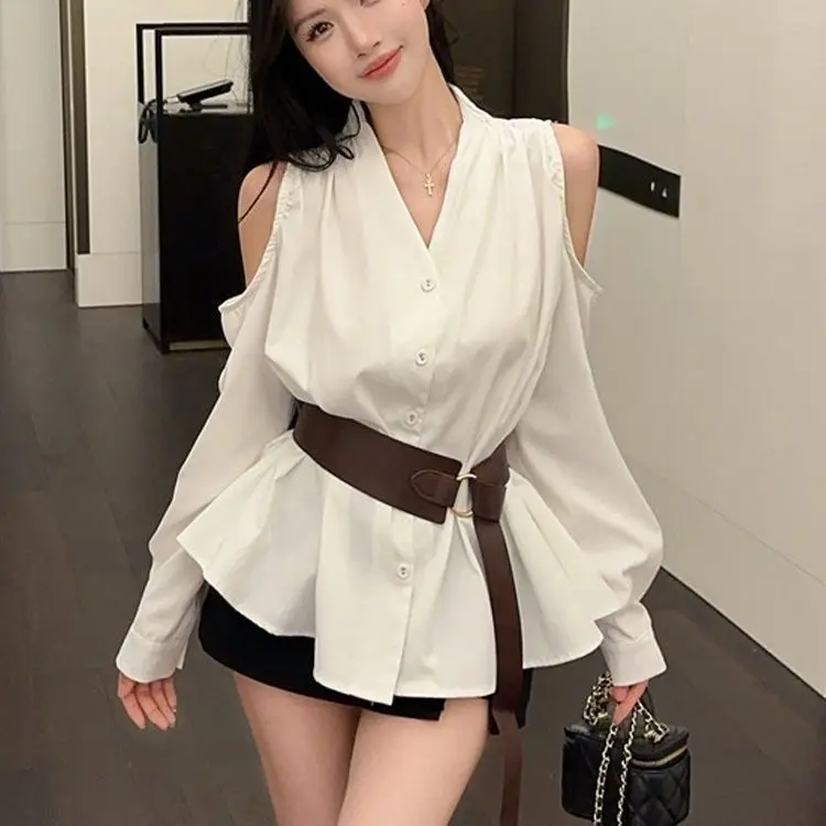 

Elegant V-Neck Sleeveless Shirt Women's plus Size Spring Fashion Casual Polyester Fiber Non-Iron Breathable Regular Fit