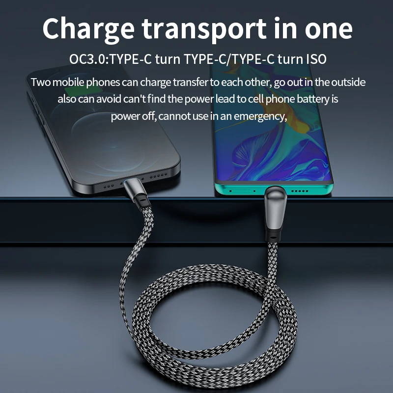 Tesla 차량용 휴대폰 충전 케이블에 적합 PD 60W 고속 충전 케이블 유형 C 90도 엘보우 디자인 Tesla Model 3/Y에 적합한 USB C 충전기 데이터 전송 기능이 있는 휴대폰 충전 케이블 썸네일 6