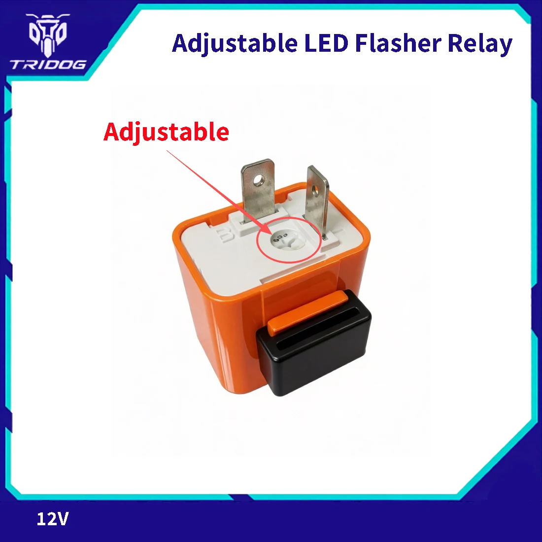 12V Adjustable LED Flasher Relay Fix Hyper Flash, 50-200 Flashes/Min Anti-Hyperflash Turn Signal Blinker Relay for Motorcycle