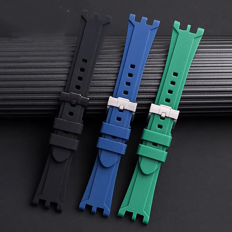 24mm High quality double notch watch strap For Versace V-RACECHRONO Silicone rubber strap watch strap GTM accessories - view 2