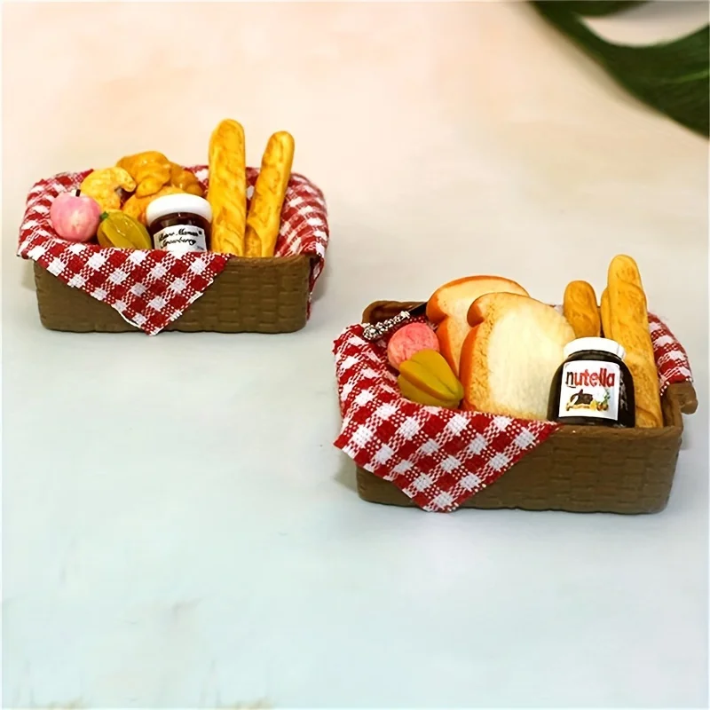 

2set 1:12 Dollhouse Miniature Breakfast Set Model Playhouse Kitchen Food Play Can Diy Accessory Ornament Suitable for Collectors