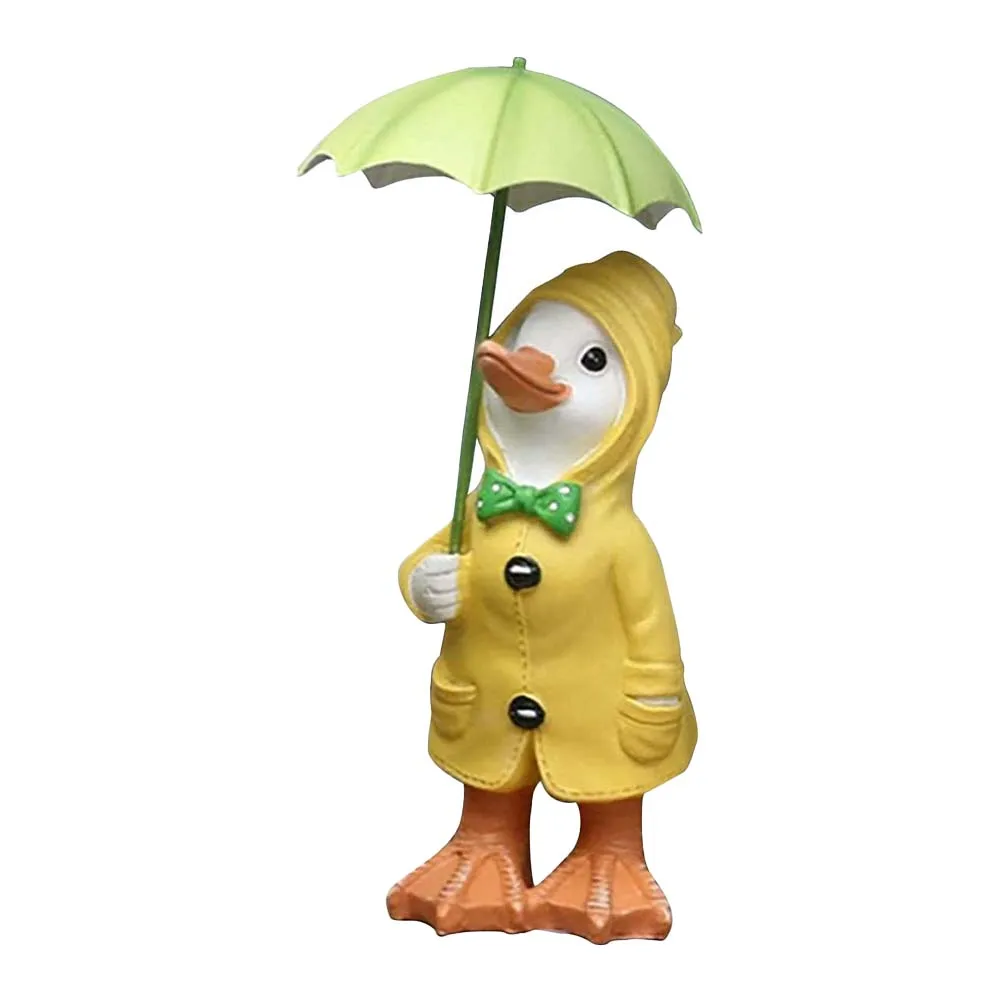 Duck Garden Decoration with Umbrella Garden Duck Non Fading Resin Garden Decoration