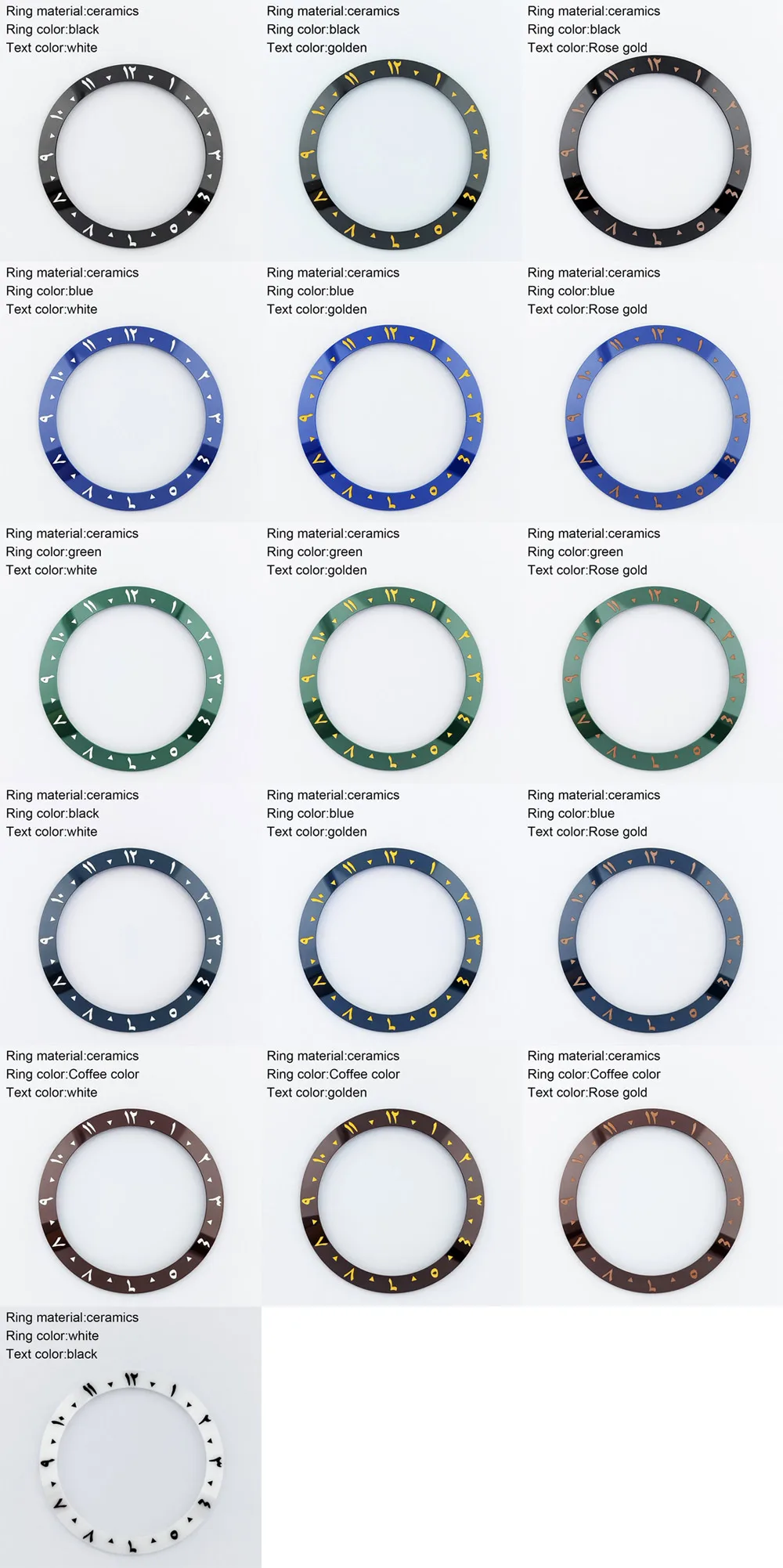 38-30,7 mm Keramik-Lünette mit schräger Oberfläche und Super-Luminova-Beschichtung, passend für 40-mm-Uhrengehäuse, Uhrenzubehörteile – Detail 8