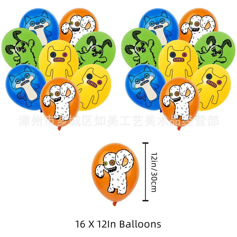 Cartoon Fuggler Themen-Geburtstagsparty-Zubehör Ballons Zähne Hässliches Monster Hintergründe Cupcake-Topper Banner Kinder-Babyparty-Requisiten – Detail 6