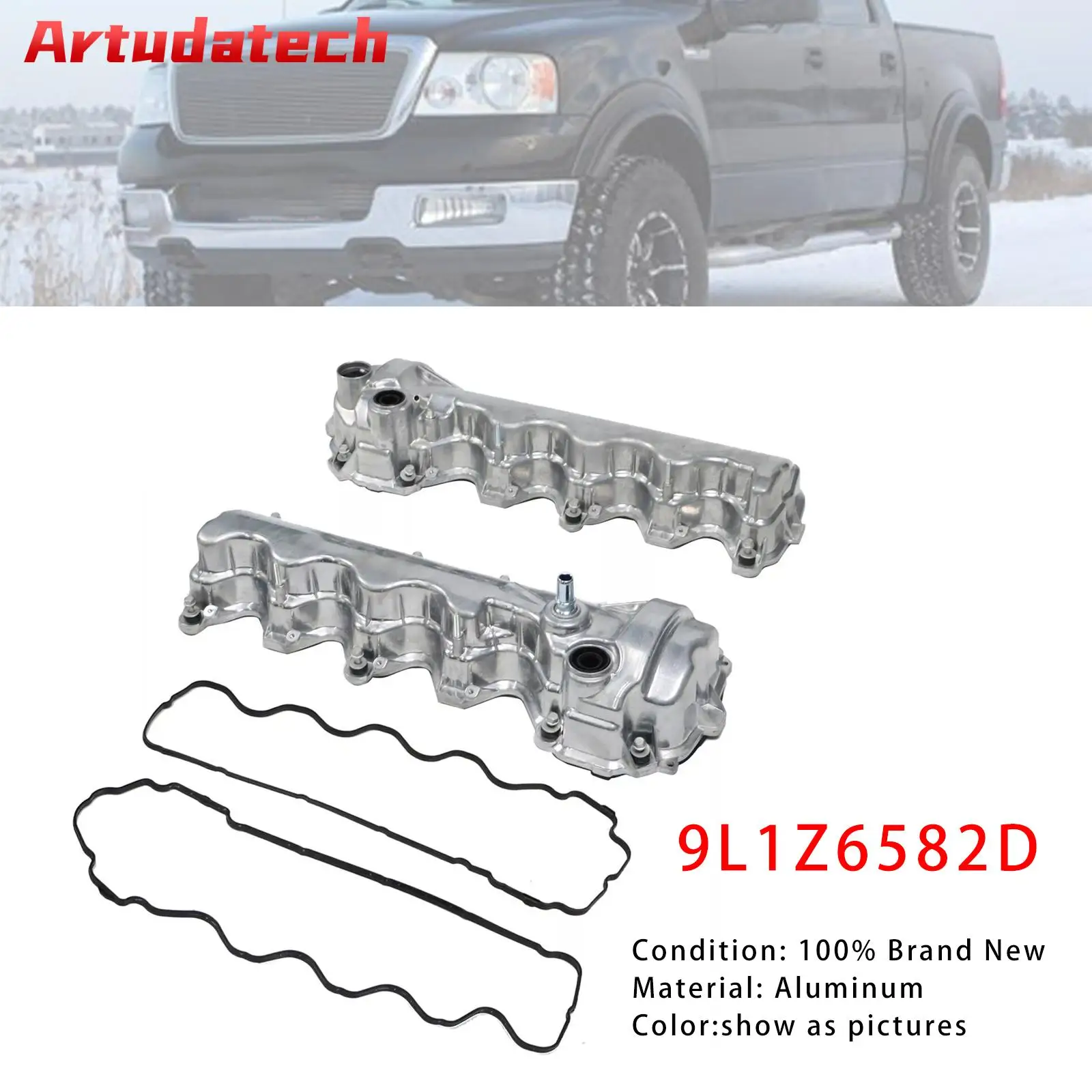 Artudatech 2 шт. левая + правая крышка клапана двигателя 9L1Z6582D для Ford F-150 V8 5,4L 2004-2010, автомобильные аксессуары