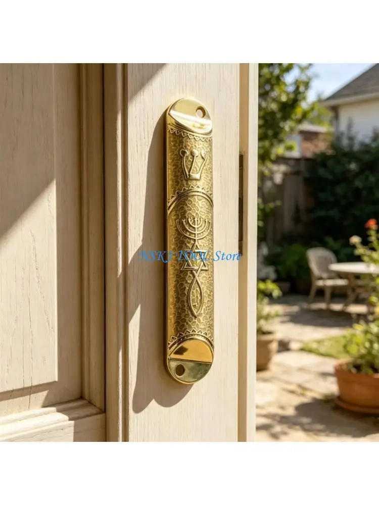 L8RC Jewish Door Mezuzah Easy Mount Jewish Decors Messianic Seal Holy Land Mezuzah Case