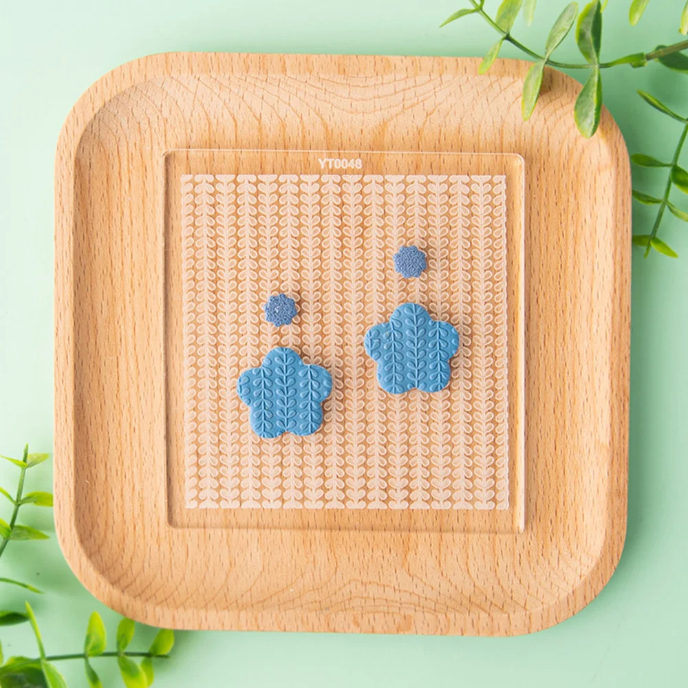 Various Styles Foliage Flower Soft Clay Embossing Molds Plant Pattern Textured Clay Molding Earrings Handmade Tools Pottery Tool