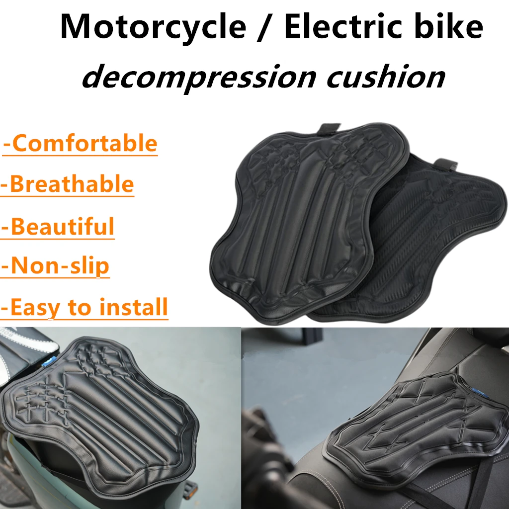 

Universal Motorcycle Seat Cushion Air Pad with Straps, Shock Absorbing Comfort Pad Non-Slip Breathable Long Ride Comfort Pad