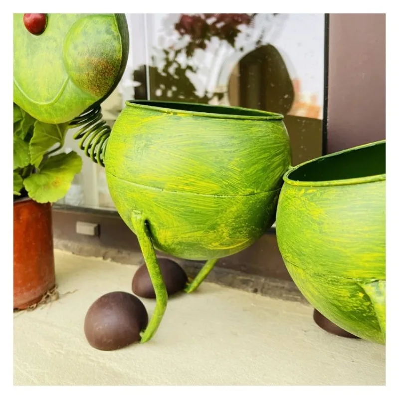 Американский кантри Ретро Железная гусеница Маленький цветочный горшок Крытый Открытый сад Балкон Украшение двора Цветочное украшение